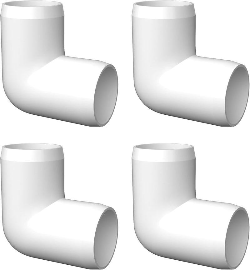 letsFix 90 Degree PVC Fittings 1-1/4 Inch (4-Pack), Furniture-Grade, Heavy-Duty Pipe Connectors for Plumbing, DIY Projects, and Home Furniture Assembly, Compatible with 1-1/4" Schedule 40 PVC Pipes‌ - Image 1